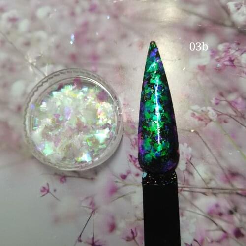 5g/lot Multi Color Iridescent crystal chameleon flakes Transparent color change flakes for Nail art