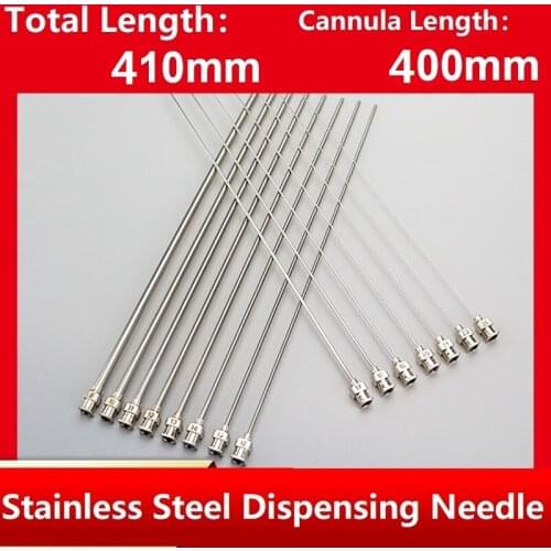 5Pc 400mm Cannula Length Dispensing Needle (8G,10G,11G,12G..19G,20G Optional) Blunt Tip All Metal Glue Dispensing Machine Needle