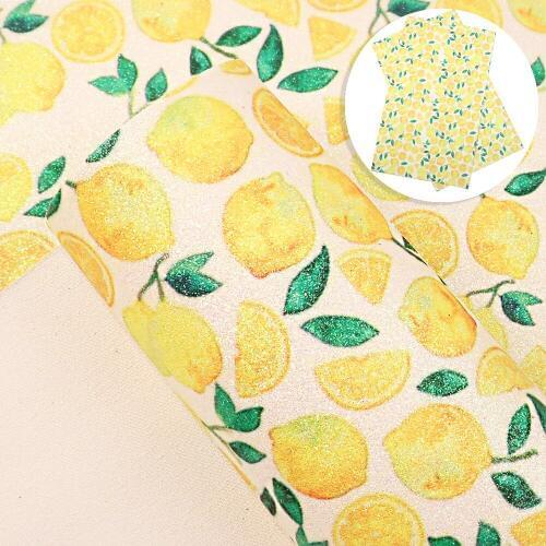 David accessories 20*33cm Stripe Fruit Heart Fine Glitter Faux Synthetic Leather Fabric,DIY Hairbow Bag Material,1Yc10638