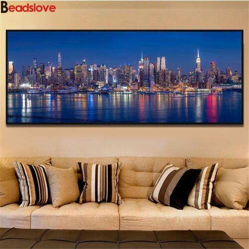 Large 5 d Diamond Painting New York Skyscrapers 5d diy Diamond Embroidery Full Square Round drill home Decoration