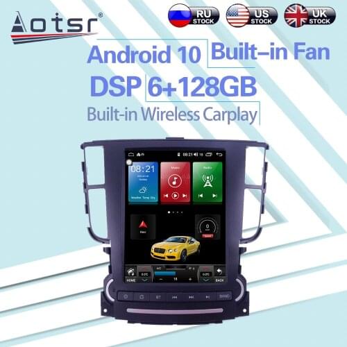 6+128GB For Honda Accura TL 2006+ Android 10 Tesla Car Radio one Din Wireless Carplay GPS Navigation DSP Car Multimedia Player