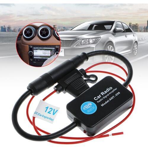 New 1 Set DC 12V 25dB Vehicle Car FM Radio Antenna Amplifier Booster with Indicator Model ANT-208