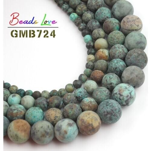 15" Natural Dull Polish Matte African Turquoises Howlite Stone Beads for Jewelry Making 4MM-10mm Natural Stone Round Beads DIY