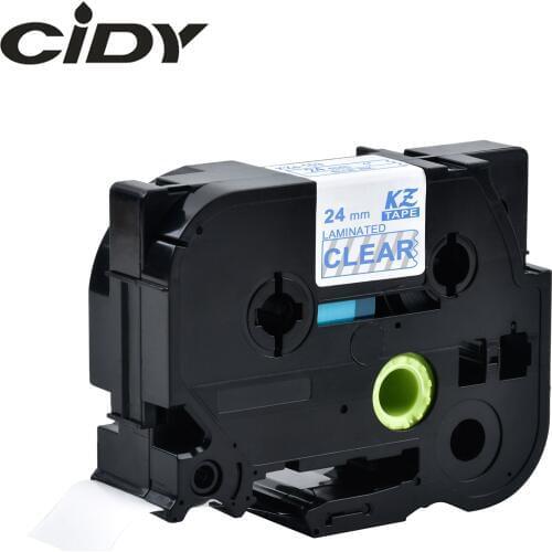 Cidy 20 pcs/ lot 24mm blue on clear tze 153 tz-153 tze153 tze-153 Tz153 laminated label tape for brother