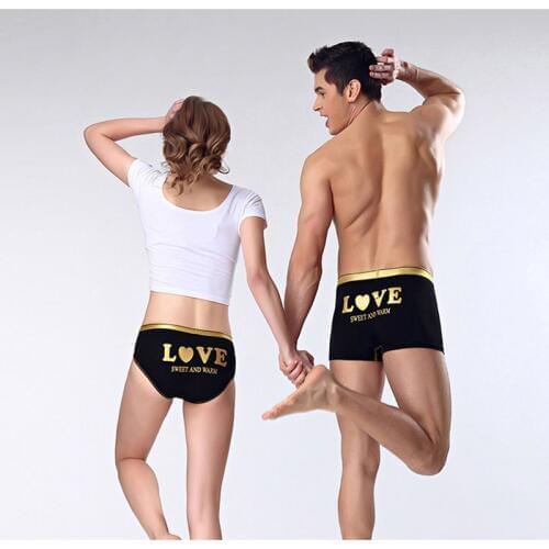 DENNYLITER 2019 New Arrival Lover Modal Underwear Panties Women Boxer Men Boxer Homme Soft Cotton Cueca Plus Size L-3XL