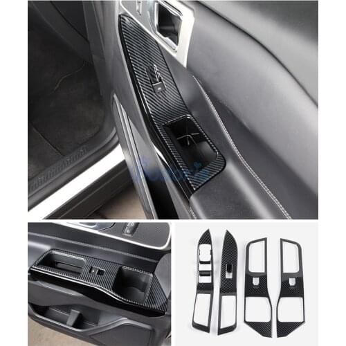 Interior Door Armrest Window Lift Switch Panel Strips Moulding Trims Car Styling For Ford Explorer U625 2020 2021 Accessories