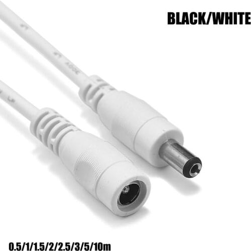 DC Power Cable 5.5mm x 2.1mm Extension Cord 1M/2M/3M/5M/10M Wires Male To Female DC Cable For CCTV Security Cameras LED Strip