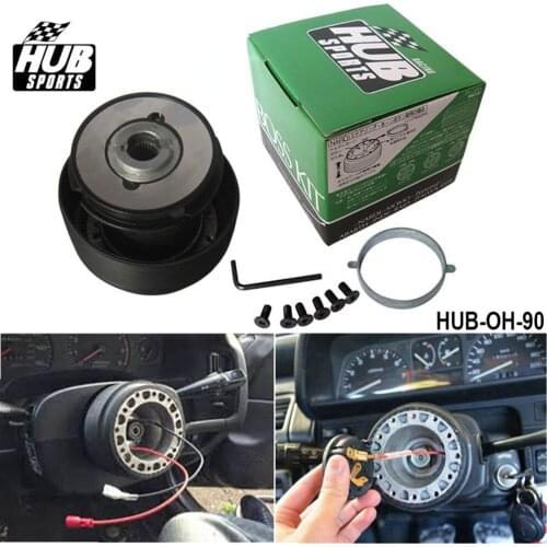 Racing Steering Wheel Hub Adapter Boss Kit For Honda Civic 88-91/ Integra 90-93 Fit 6-Hole Steering Wheel Black HUB-OH-90
