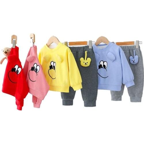 Boys Clothes 2021New Infant Girls Fashion Cartoon Suit Set Casual Hot Sale Kids Costume Boy Clothing Set T-shit + Pants Children