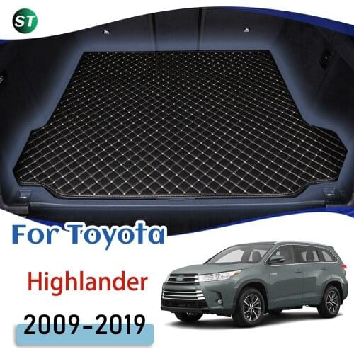 For Toyota Highlander 2009-2019 Leather Car Trunk Mat Trunk Boot Mat Liner Pad Cargo pad Carpet Tail Cargo Liner Sline