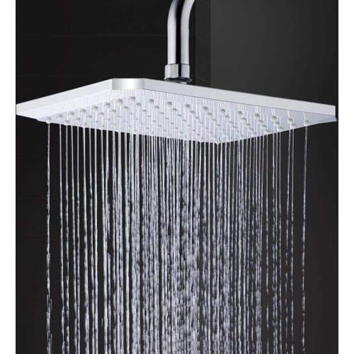 Square Showerhead Bathroom Shower Head Ultrathin Rainfall Shower Head Top Spray Hand Held Shower Head High Pressure Water Saving