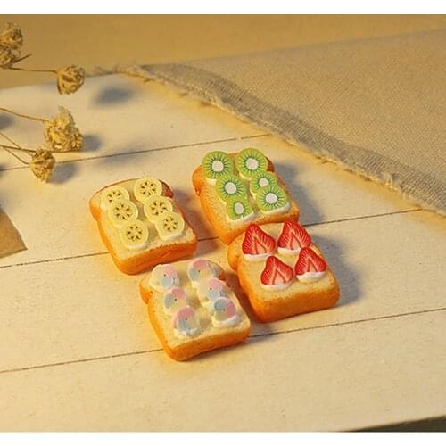 3/4pcs 1/6 Scale Dollhouse Miniature Food Mini Fruit Toast or French Bread for blyth Barbies Doll house Miniture Toys