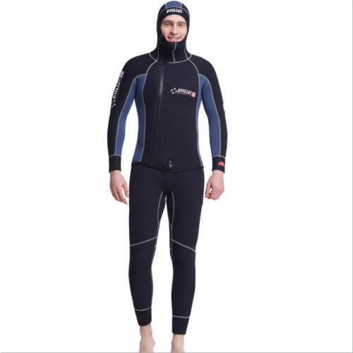 2016 NEW 5mm Mens 2-Piece Sleeveless Wetsuit Hooded Diving Suit Watersports Surf Sailing WDS-4133
