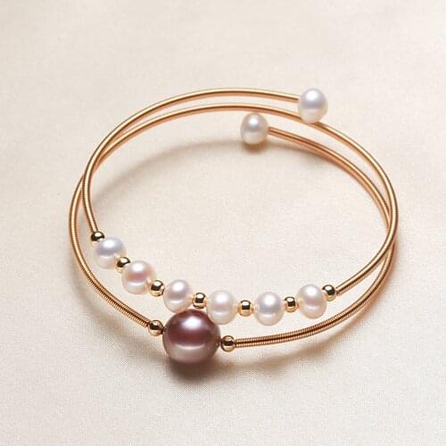 New Arrival Cheap Genuine Natural Freshwater Pearl Bracelet Hot Cheap Bangle Fashion Jewelry Nice Party Gift Present, 10pcs/lot
