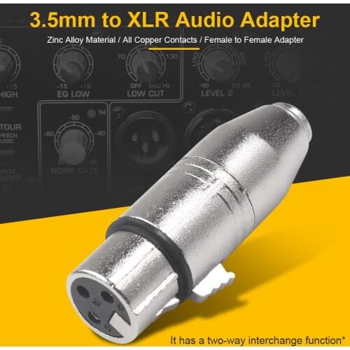 3.5 Female To XLR Female Adapter SA533 With Zinc Alloy Assembly Housing For Mixers Power Amplifiers Microphones Home Audio Video