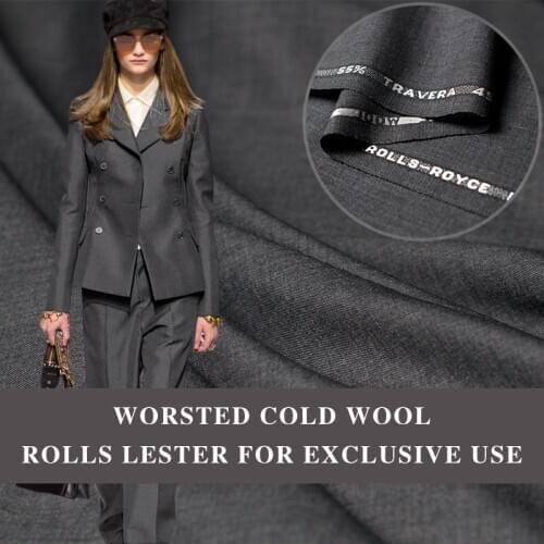 Pearlsilk dark grey RollsRo exclusively for work clothes summer business suit worsted cool wool DIY clothes fabrics Freeshipping