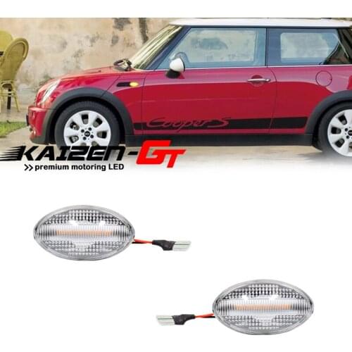 Clear / Smoked Lens Amber Yellow LED Car Front Side Marker Lights Fender Flare Lights For 2002-2006 MINI R50/R53, 2004-2008 R52
