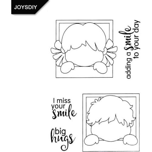 Clear stamps Scrapbooking DIY photo cards account BOY GIRL PHOTO FRAME MISS YOU rubber stamps transparent stamps Handmade card