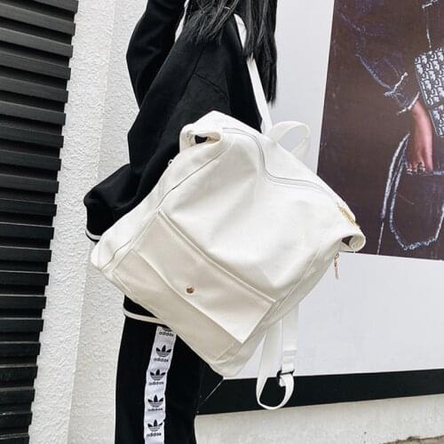 Fashion Trend Women Backpack Female Canvas School Bag Unisex Backpack Casual Large Capacity Shoulder Bag Student Bookbag