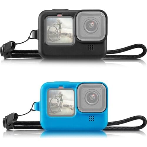 GoPro 9 Silicone Case Anti-drop Protective Shell Soft Cover Shell With Lens Cover Hand Strap For GoPro Hero 9 Action Camera Acce