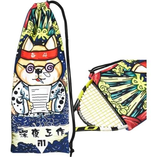 Chinese Fashion Zodiac Tennis Bag Baminton Squash Tennis Rackets Backpack Velvet Portable Men Women Shoulder Tennis Storage Bags