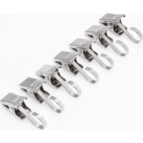 30Pcs Clips with Hooks Stainless Steel for Drapery Photos and Curtain Home Decoration Silver Tone Pack of 30