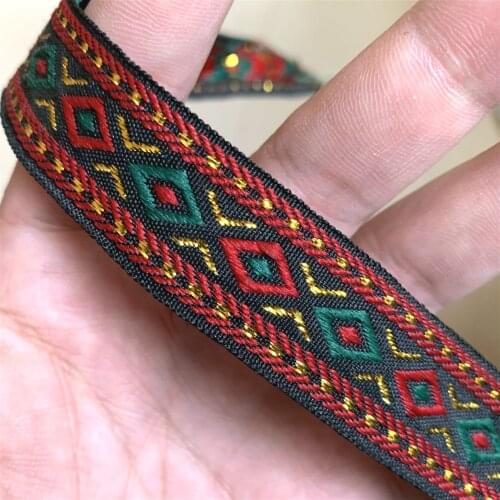 ZERZEEMOOY 21MM 5YARD/LOT Christmas Geometry High Density Jacquard Ribbon Lace DIY Handmade Sewing Accessories