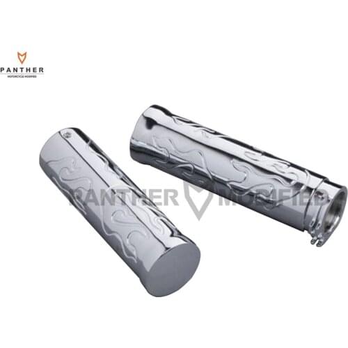 1" 25mm Chrome Fire motorcycle Hand Grips Motor Handlebar case for Kawasaki 1500 Honda 750 GL1800 Suzuki Yamaha 1600 Harley Dyna
