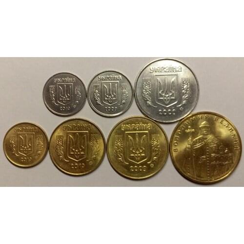 1 Set 7 Pieces Ukraine Coins Old Original Coin Collectible Edition Real Rare Commemorative Random Year