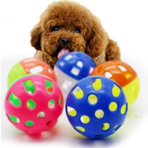 1PC Funny Pet Cats Dogs Jingle Balls Toys Pet Cats Action Play Chasing Ball Tinkle Bell Ball Rattle Chew Toys Random Color Balls