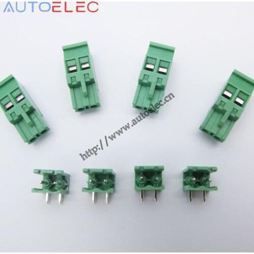 100Set 5.08mm Pitch 2 Pins vertical pcb connector male and female right angle pin PHOENIX CONTACT NO MVSTBR2.5/2-ST MSTBV2.5/2-G
