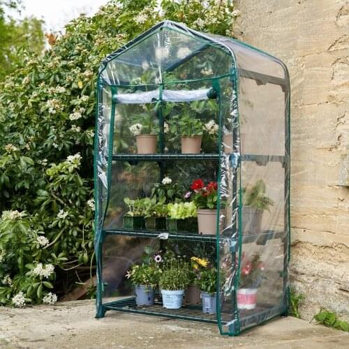 2/3/4/5 Tier Greenhouse PVC Cover wih Roll-Up Zipper Door Plant Grow Bags Foldable Transparent Tent Planting Supplies