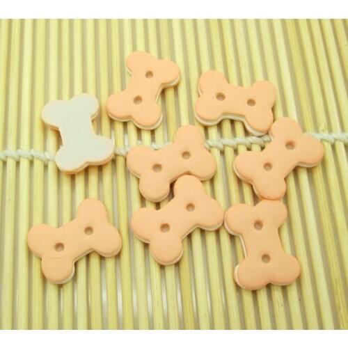 20Pcs Bone Cookies Resin Decoration Crafts Kawaii Bead Flatback Cabochon Fridge Magnet Scrapbook DIY Accessories Buttons