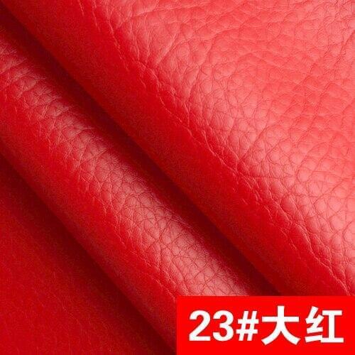 23# red High Quality PU Leather fabric like leechee for DIY sewing sofa table shoes bags bed material (138*100cm)
