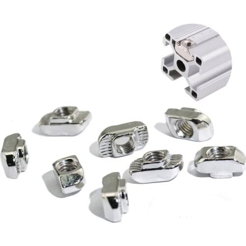 50 Pcs 2020 Series M4 Thread European Standard T Nuts Hammer Head Fastener Nut Aluminum Extrusion Profile T Slot 6mm