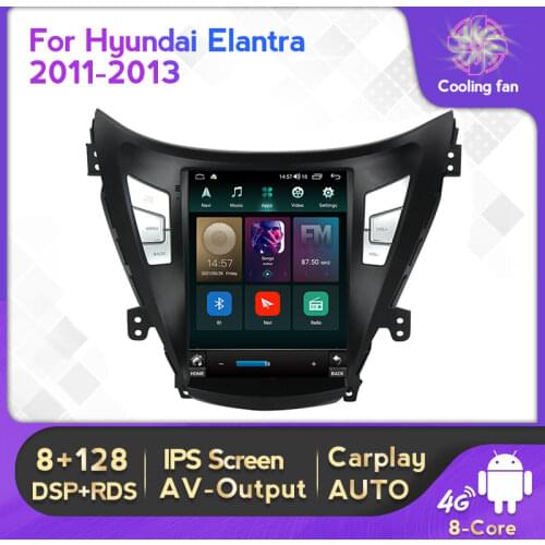Tesla Style Car GPS Radio Navigation Player For Hyundai Elantra 2012 I35 Avante MD 2011-2016 Android 11 4G Lte WIFI BT Carplay