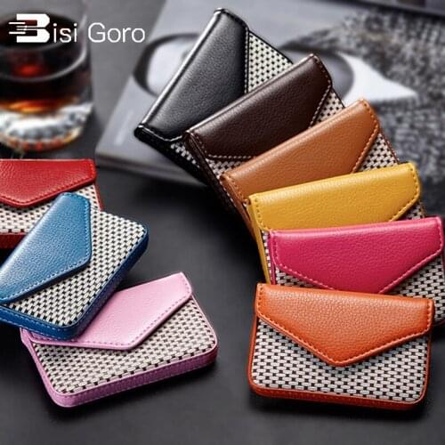 BISI GORO 2021 fashion dot Business credit card holder hasp protection bank porte carte de visite women NameCard card wallet