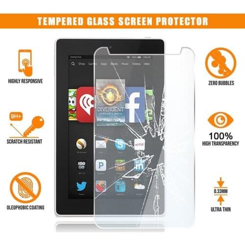 For Amazon Kindle Fire HD 7 (4th Gen 2014) Full Tablet Tempered Glass 9H Premium Scratch Proof Clear Film Protector Cover