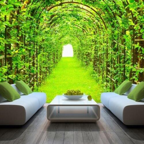 Dropship Colomac 3d Wallpaper Murals Fresh And Natural Green Arch Corridor Wallpapers for Living Room Wall Papers Papel De Pared
