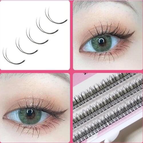 Hot Sale Fishtail False Eyelashes Net Red Natural Artificial False Eyelashes C Warp