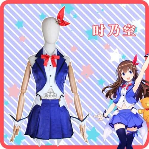 Hololive Kagura Nana VTuber Virtual Idol Daily Blue Uniforms Cosplay Costume Free Shipping F