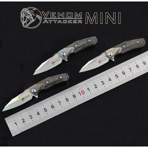Kevin Venom Mini Attacker Ball Bearing Folding Knife M390steel Titanium Zircon Alloy Knife Key Tool Small Folding Knife CS opens