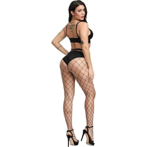 Big Hollow out fishnet club tights panty knitting net pantyhose trouser mesh lingerie Sexy women high waist fishnet stocking
