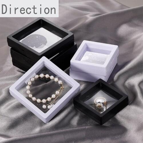 PE film jewelry storage box thickened sealed square display stand diy earrings bracelet jewelry suspension box jewelry box