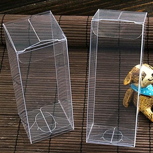 20pcs Clear PVC Gifts Box Transparent Candy Candle Packaging Box Clear Plastic Box for Filling Gift Flower Car Toy Display Box