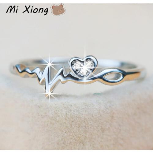 Mi Xiong s925 sterling silver 2021 spring and summer heart-shaped ring exquisite luxury ladies wedding accessories
