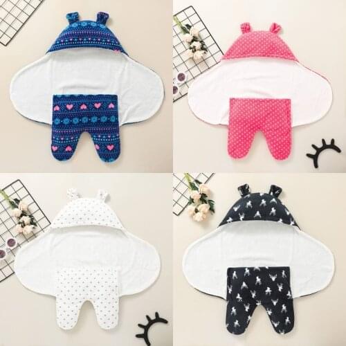 2021 New Soft Newborn Baby Sleeping Bags Wrap Blankets Cute Print Infant Boys Girls Sleepsack 0-3M