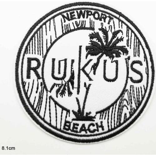 Ruk tree Letters Iron On Patch Embroidered Clothes Patch For Clothing Clothes Stickers Garment Apparel Accessories