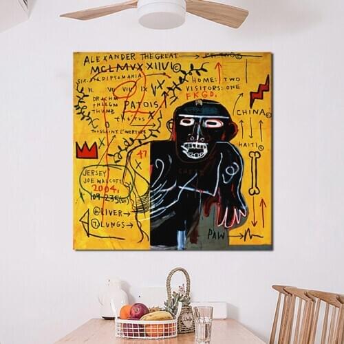 Helmet II By Jean Michel Canvas Wall Art Canvas Poster and Print Canvas Painting Oil Decorative Picture Living Room Home Decor