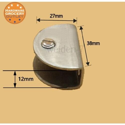 Glass 38mm Stainless Steel Semi-Circle Design Clamp Clip 1 Pc Stainless Steel Half Round Glass Clamp Clip Silver Tone